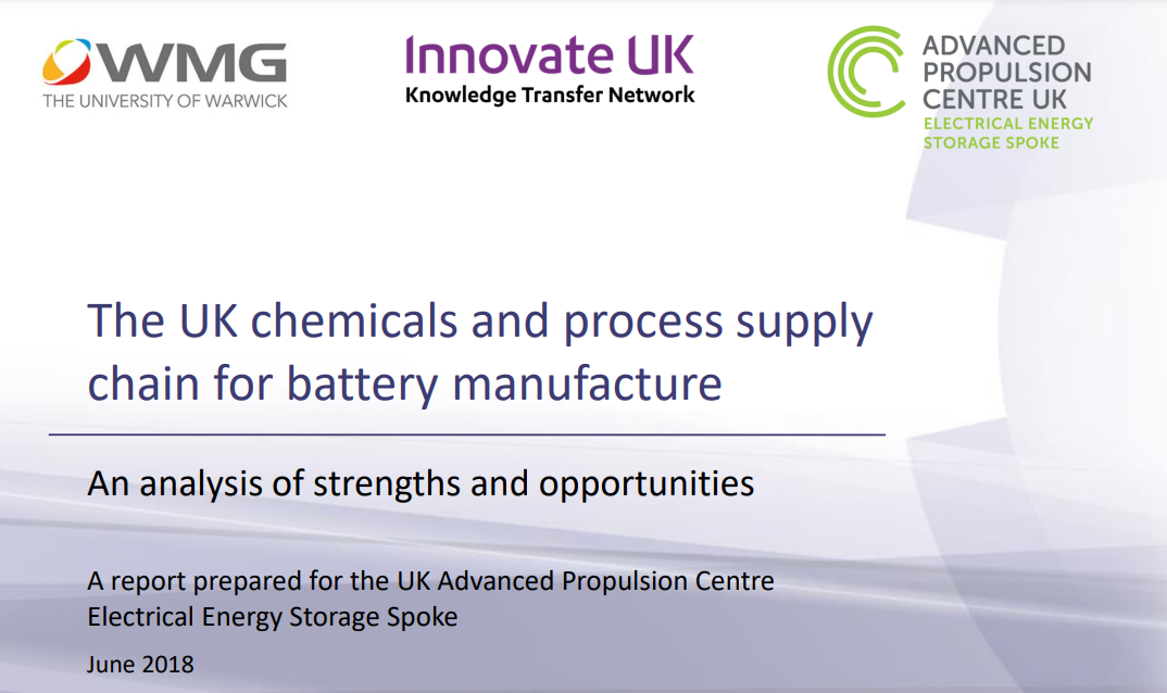 The UK Chemicals and Process Supply Chain for Battery Manufacture ...