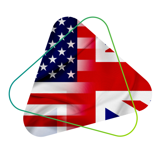 British and us flag blend